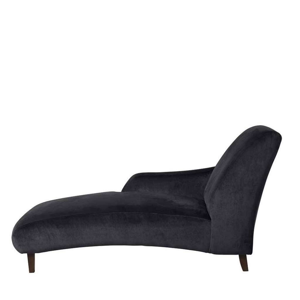 Sofaliege Anthrazit Vintage aus Samtvelours Vierfußgestell aus Holz