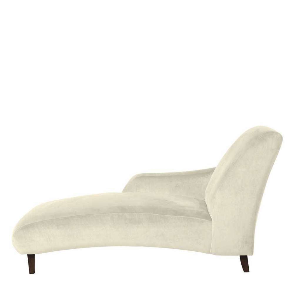 Cremefarbene Recamiere Vintage aus Samtvelours Buche Massivholz