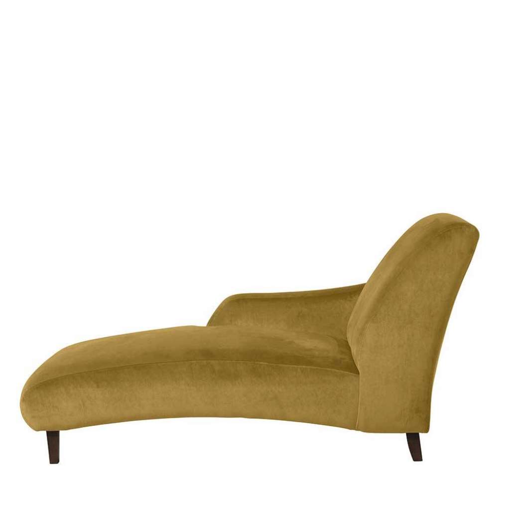 Samtvelours Daybed gelb im Vintage Look 158 cm lang - 69 cm breit