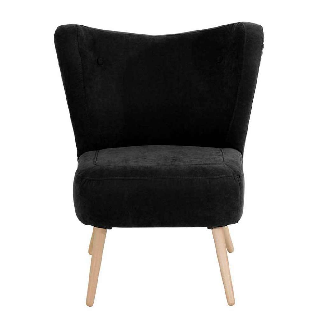 Retrosessel made in germany in Schwarz und Buche 43 cm Sitzhöhe