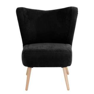 Retrosessel made in germany in Schwarz und Buche 43 cm Sitzhöhe
