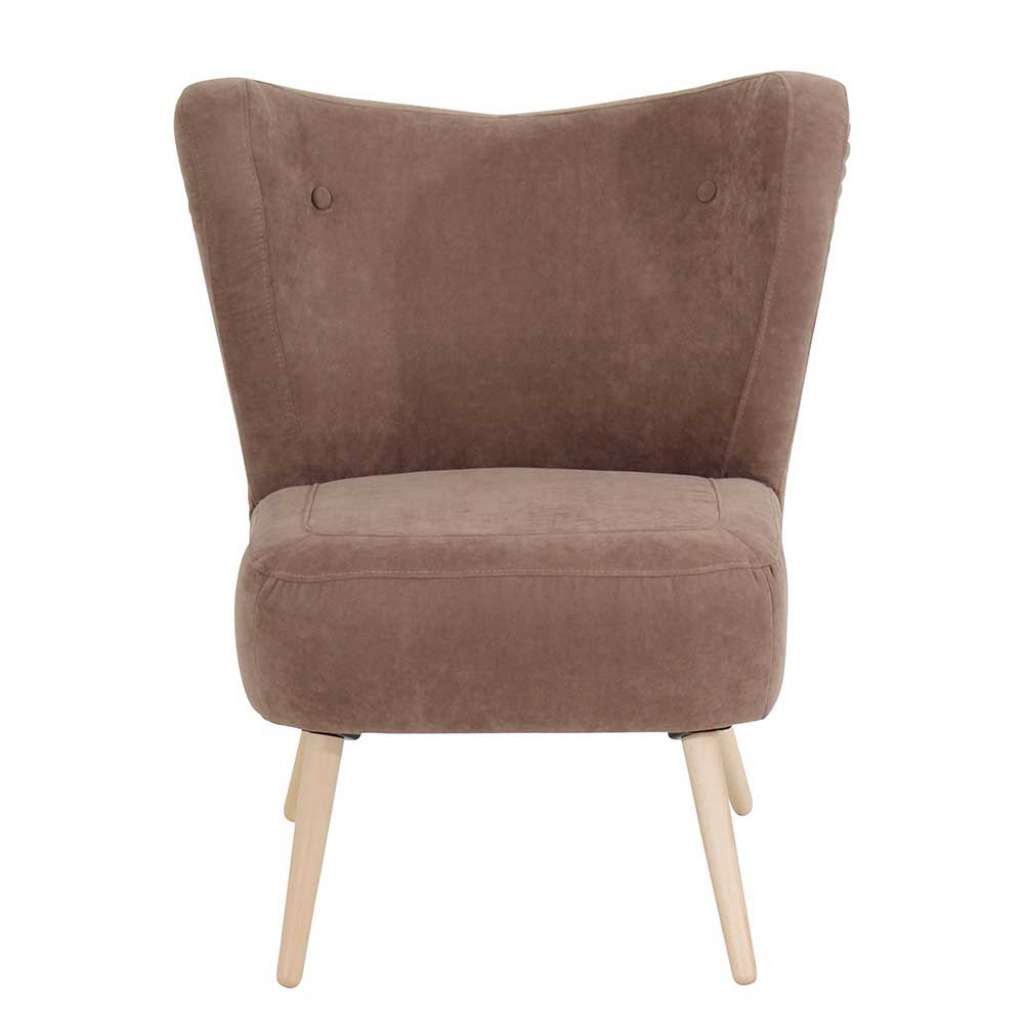 Stoffsessel Velour Bezug in Beigegrau und Buchefarben Made in Germany