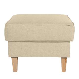 Sitzhocker Beige im Landhausstil Flachgewebe und Buche