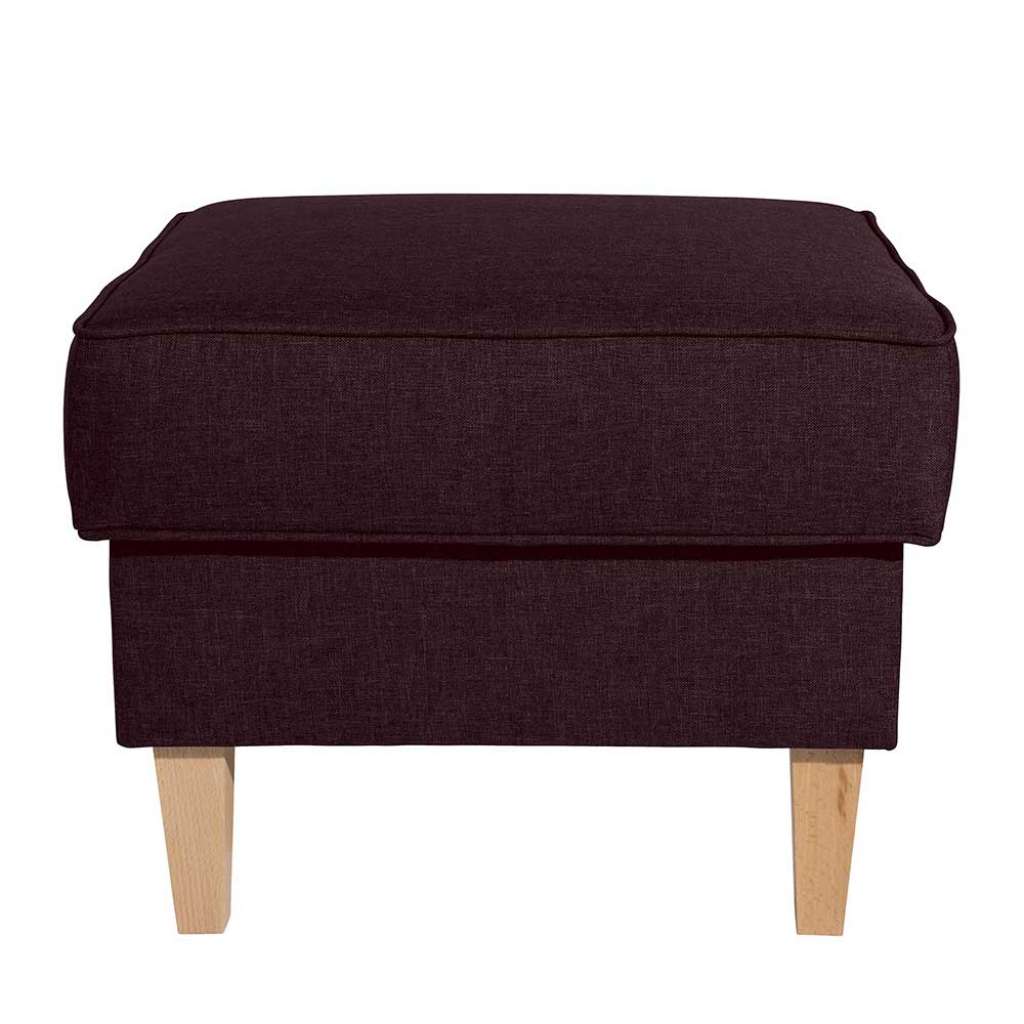 Beistellhocker Bordeaux Stoff im Landhausstil 45 cm hoch