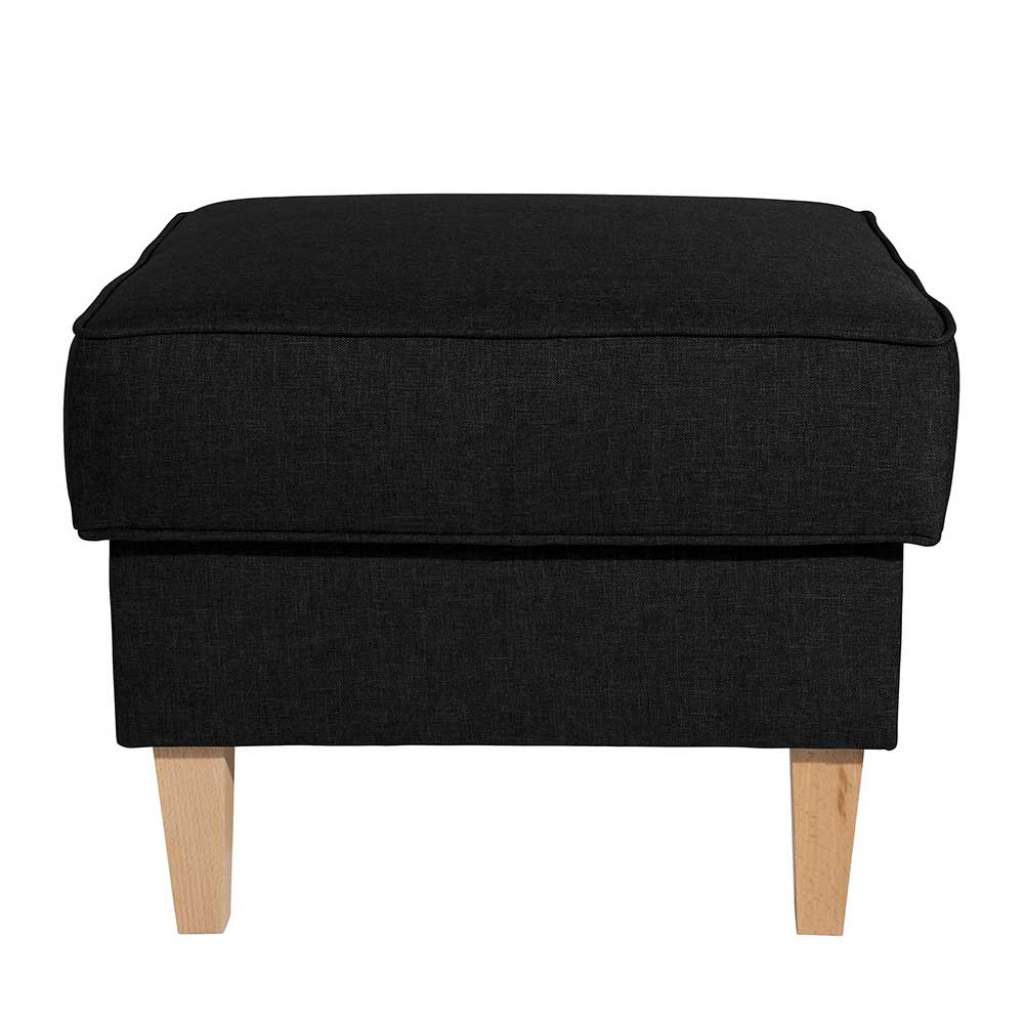 Hocker schwarz Flachgewebe im Landhausstil 53 cm breit
