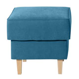 Polsterhocker Velour Petrol in quadratischer Form 45 cm hoch