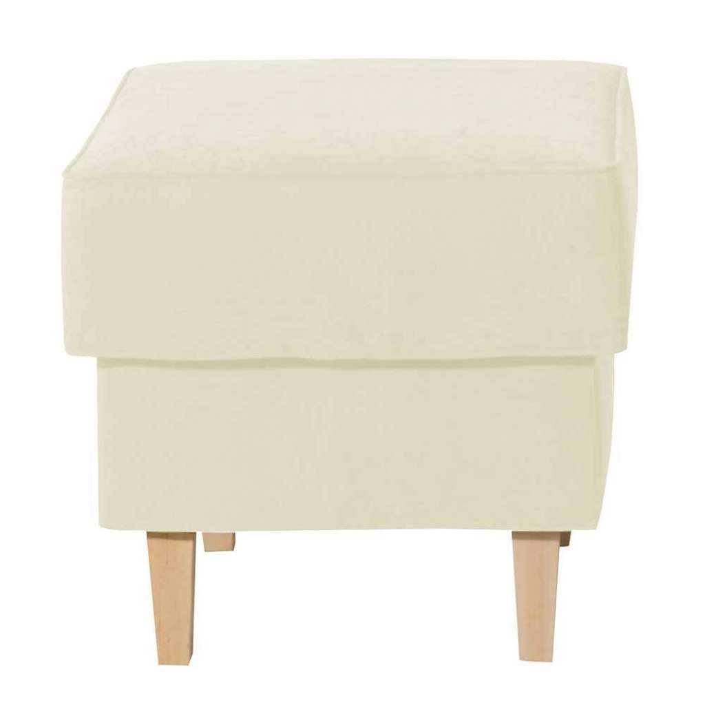 Hocker Velour Creme im Landhausstil 53x45x53 cm