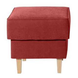 Couchhocker in Terracotta Velours Landhausstil