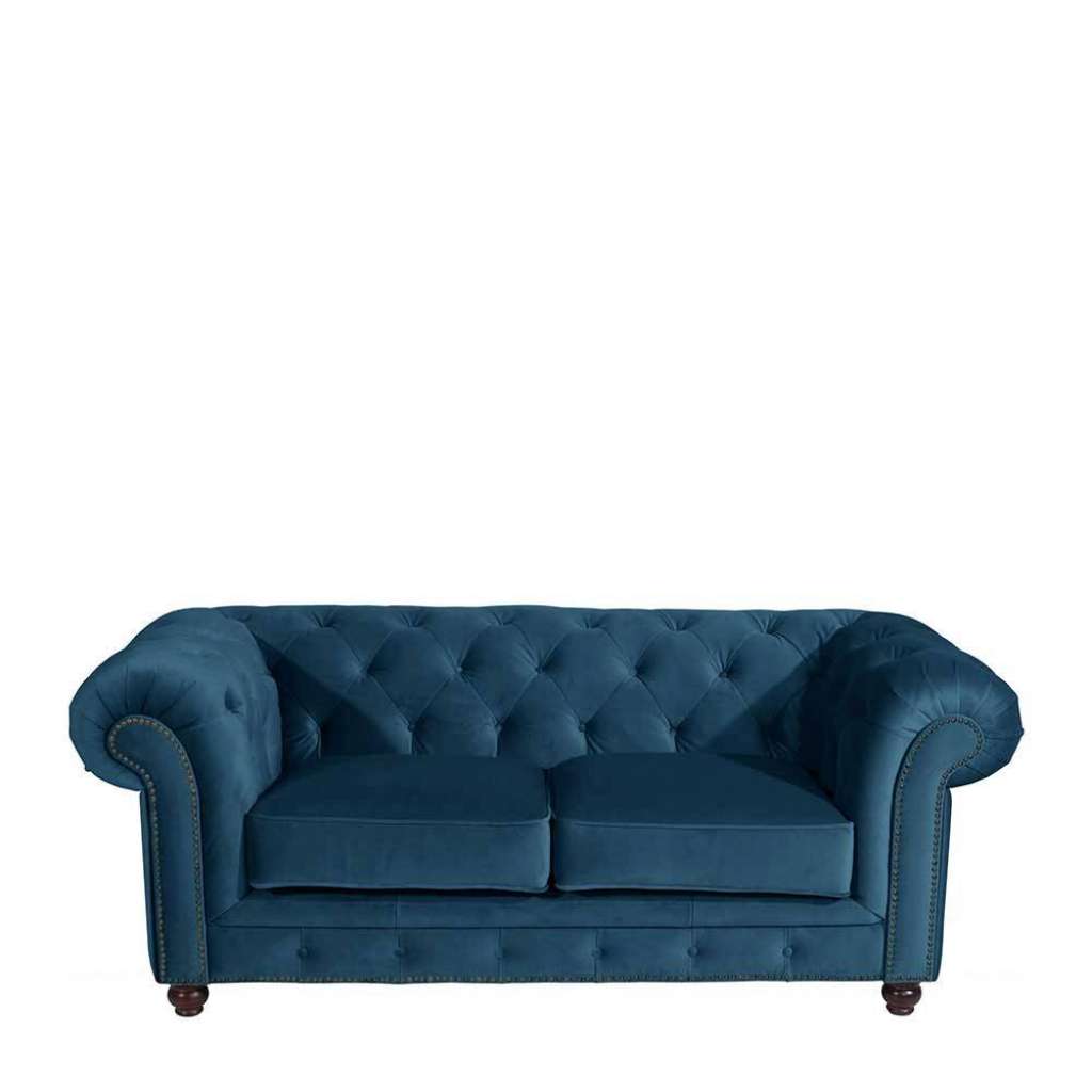 Wohnzimmer Sofa Petrol aus Samtvelours Chesterfield Look