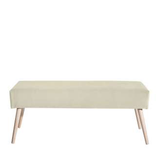 Bankhocker aus Samtvelours und Buche Massivholz Made in Germany