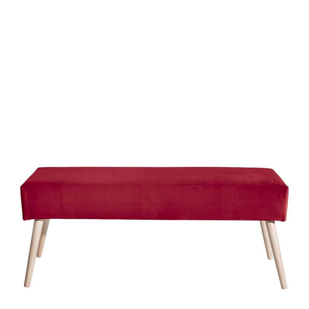 Kleine Polsterbank in Rot und Buchefarben Made in Germany