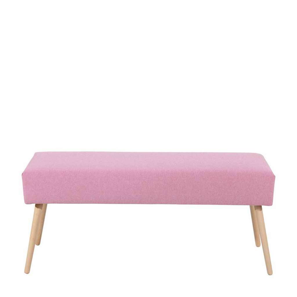 Rosa Schlafzimmerbank mit Bezugsstoff Microfaser