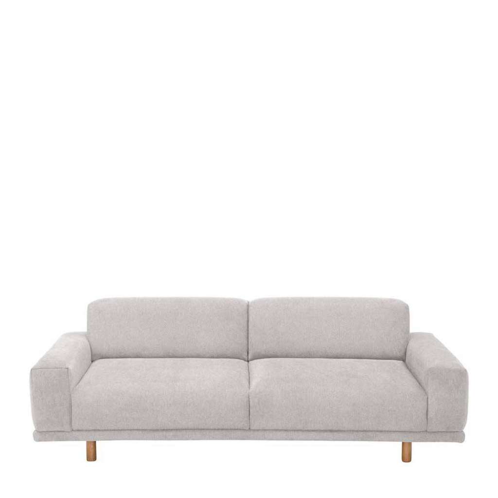 Dreisitzer Couch Silbergrau aus Flachgewebe Skandi Design