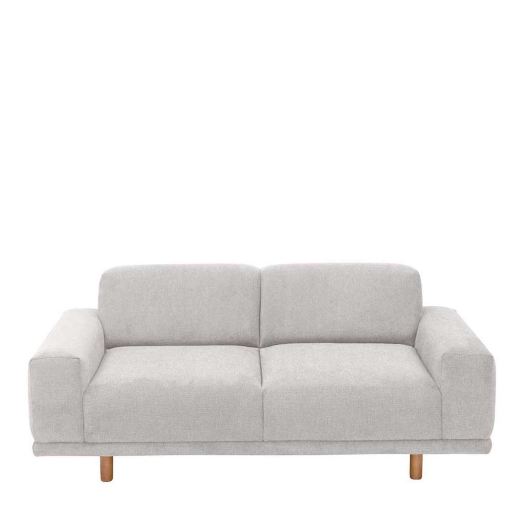 Sofa Silbergrau im Skandi Design Vierfußgestell aus Holz