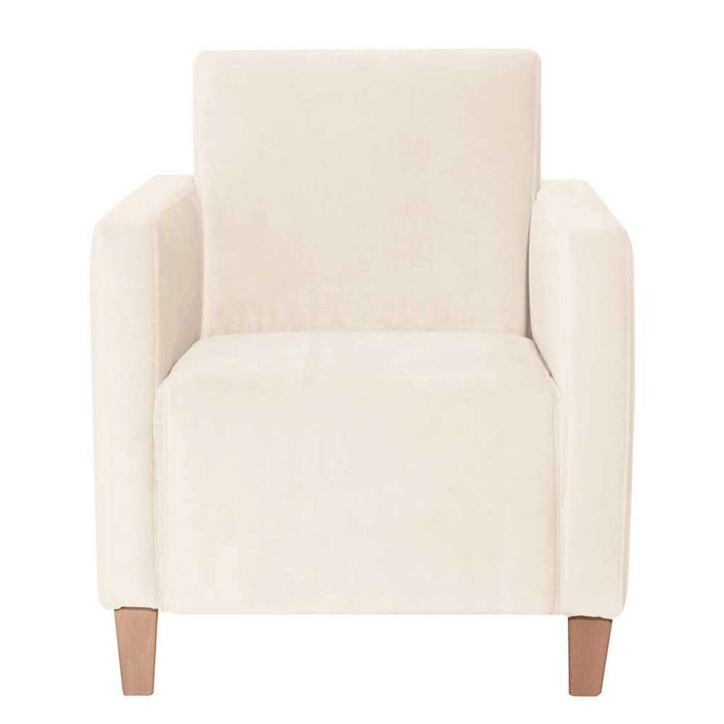 Polstersessel Creme Samtvelour in modernem Design Made in Germany