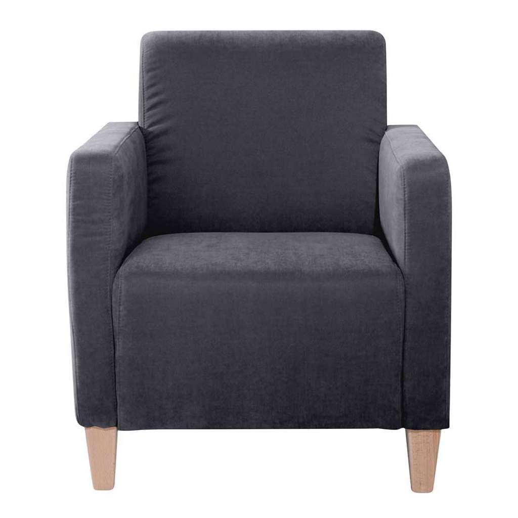 Sessel Anthrazit Velour mit Armlehnen Made in Germany