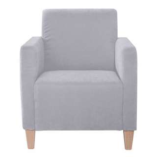 Sessel Silbergrau Velour in modernem Design 71 cm breit