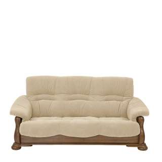 3er Wohnzimmercouch in Eiche rustikal und Beige Made in Germany