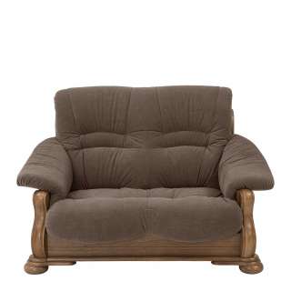 Wohnzimmer Sofa für zwei Personen in Braun Eiche rustikal