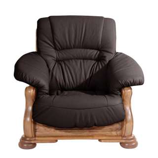 Ledersessel braun Eiche rustikal Made in Germany 43 cm Sitzhöhe