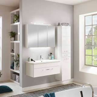 Badezimmermöbel Set weiss in modernem Design 179 cm hoch (dreiteilig)