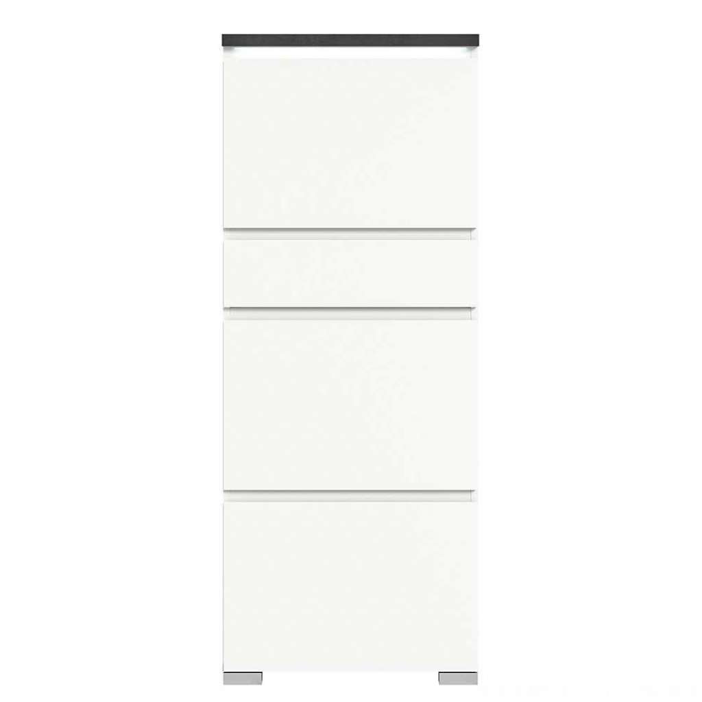Schuhkipper weiss dunkelgrau in modernem Design 152 cm hoch