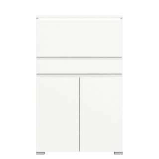 Highboard für Schuhe in Weiß Klappe - Schuhblade - Türen