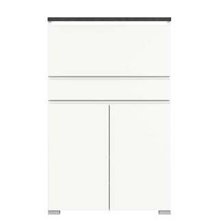 Schuhschrank weiss dunkelgrau in modernem Design 152 cm hoch
