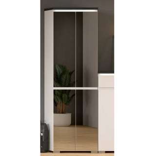 Schuhschrank mit Spiegeltür in Weiß 194 cm hoch - 60 cm breit