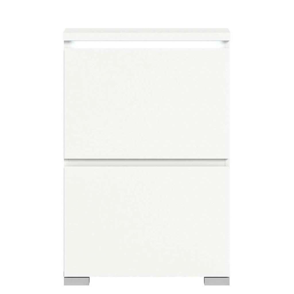 Schuh Schrank mit Klappen in Weiß 91 cm hoch und 60 cm breit