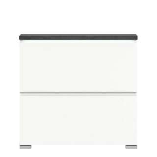 Schuhschrank weiss dunkelgrau mit zwei Schuhwalzen 95 cm breit