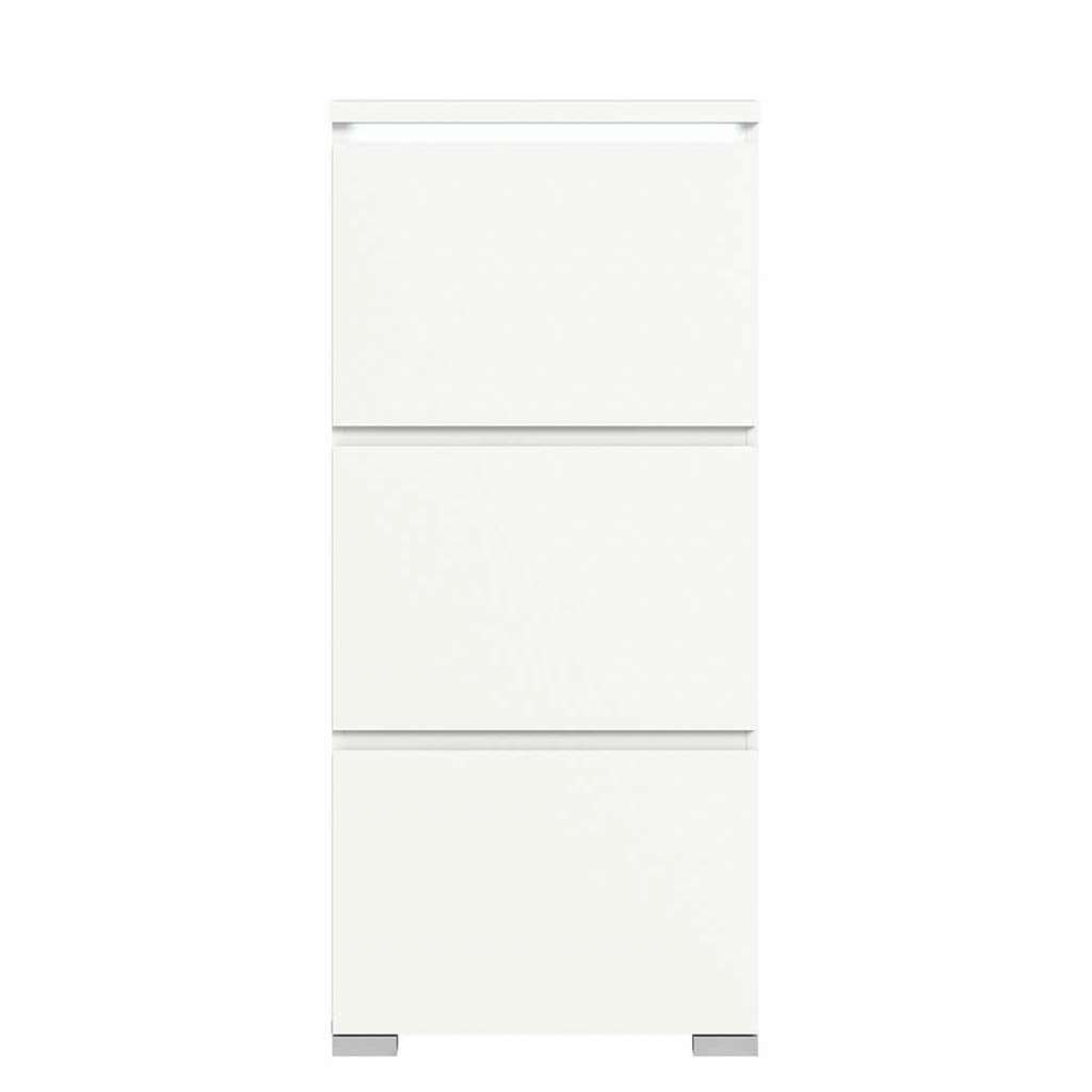 Weißer Schuhklappenschrank in modernem Design 127 cm hoch