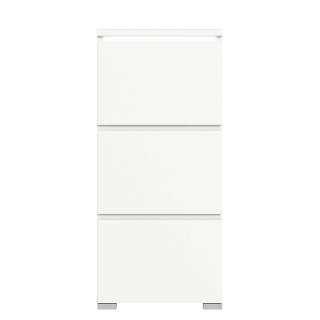 Weißer Schuhklappenschrank in modernem Design 127 cm hoch