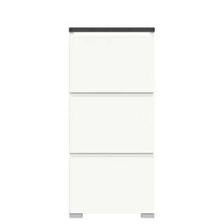 Schuhschrank für Flur und Diele in Weiß & Dunkelgrau 60 cm breit