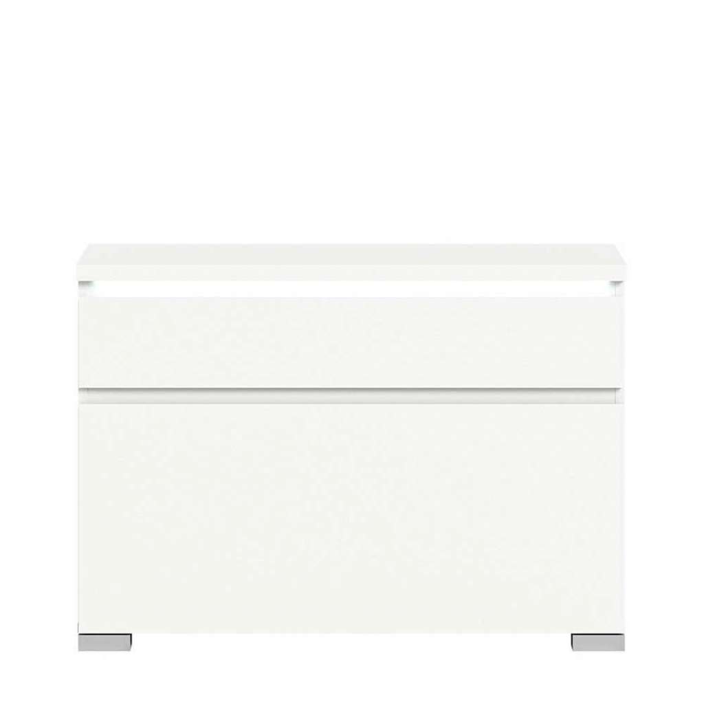 Kleiner Schuhschrank weiß in modernem Design 67 cm hoch