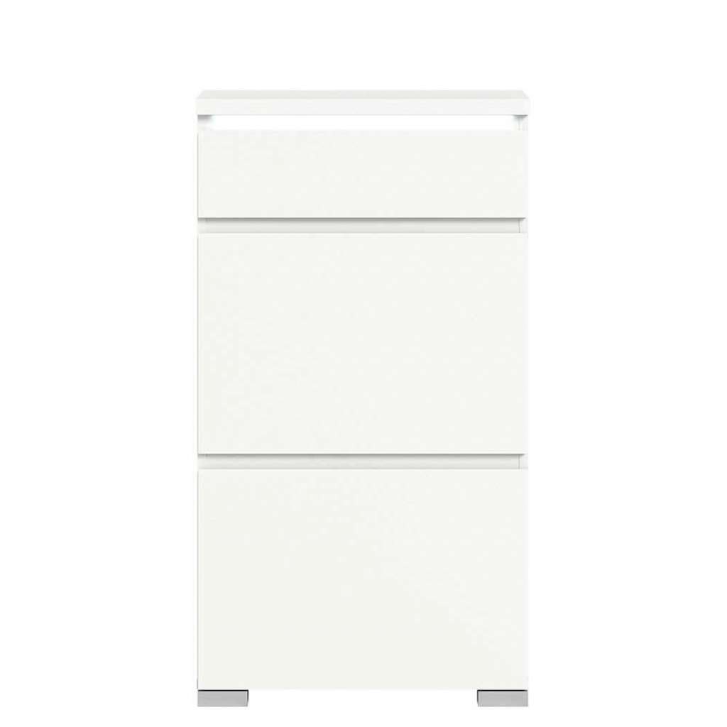 Schuhschrank für Garderobe in Weiß 109 cm hoch - 60 cm breit