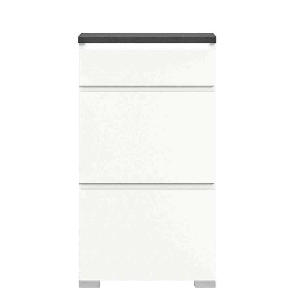 Schuhklapper Flur Diele in Weiß und Anthrazit 109 cm hoch