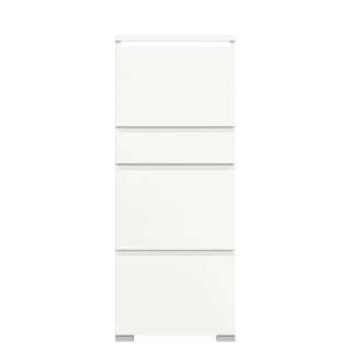 Moderner Schuhklappenschrank in Weiß 152 cm hoch - 60 cm breit