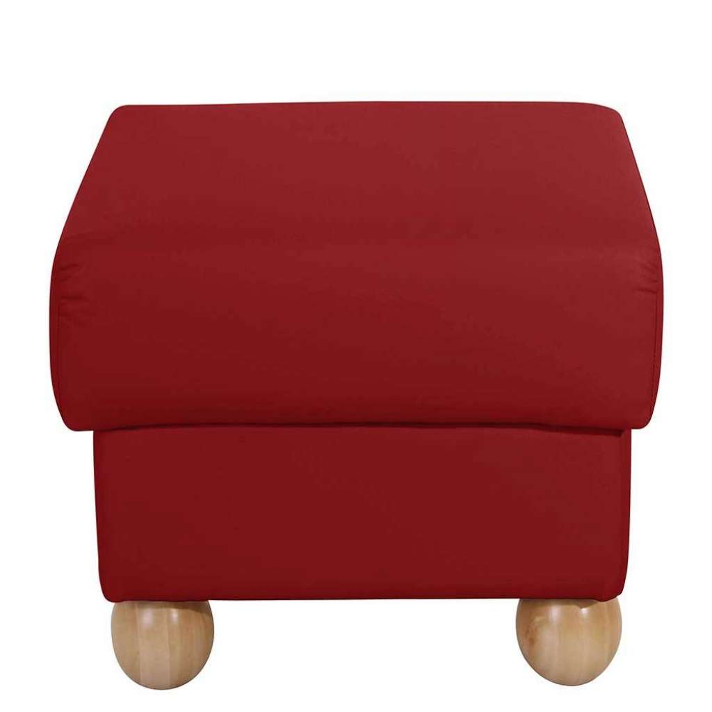 Landhaus Kunstleder Polsterhocker in Rot 48 cm Sitzhöhe