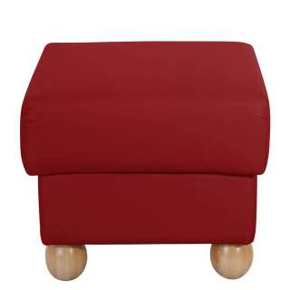 Landhaus Kunstleder Polsterhocker in Rot 48 cm Sitzhöhe