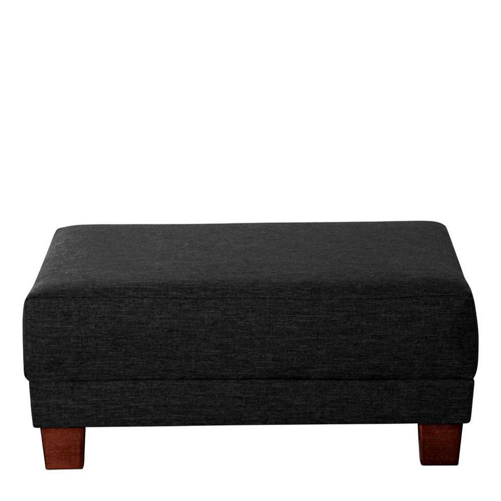 Moderner Polsterhocker in Schwarz und Nussbaumfarben 90 cm breit
