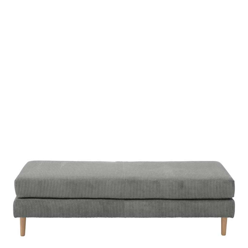 Skandi Polsterhocker in Anthrazit Cordbezug 160 cm breit