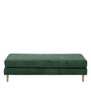 Polsterhocker in Dunkelgrün und Buchefarben Skandi Design