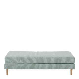 Skandi Polsterhocker Silberfarben aus Cord 160 cm breit
