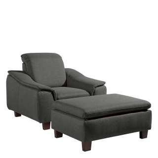 Moderner Design Sessel in Anthrazit Stoff Made in Germany