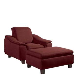 Wohnzimmersessel Rot modern aus Flachgewebe Made in Germany