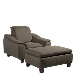 Moderner Lesesessel in Beigegrau Flachgewebe Made in Germany