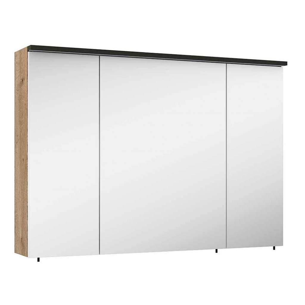 Badezimmer Spiegelschrank in Eichefarben LED Beleuchtung