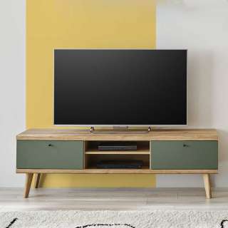Fernseher Tisch im Skandi Design Klappen und offenem Fach