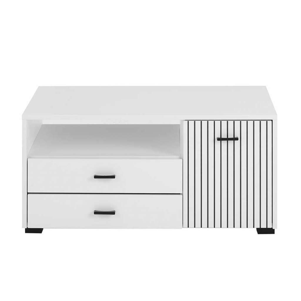 Sofa Tisch in modernem Design zwei Schubladen und Tür